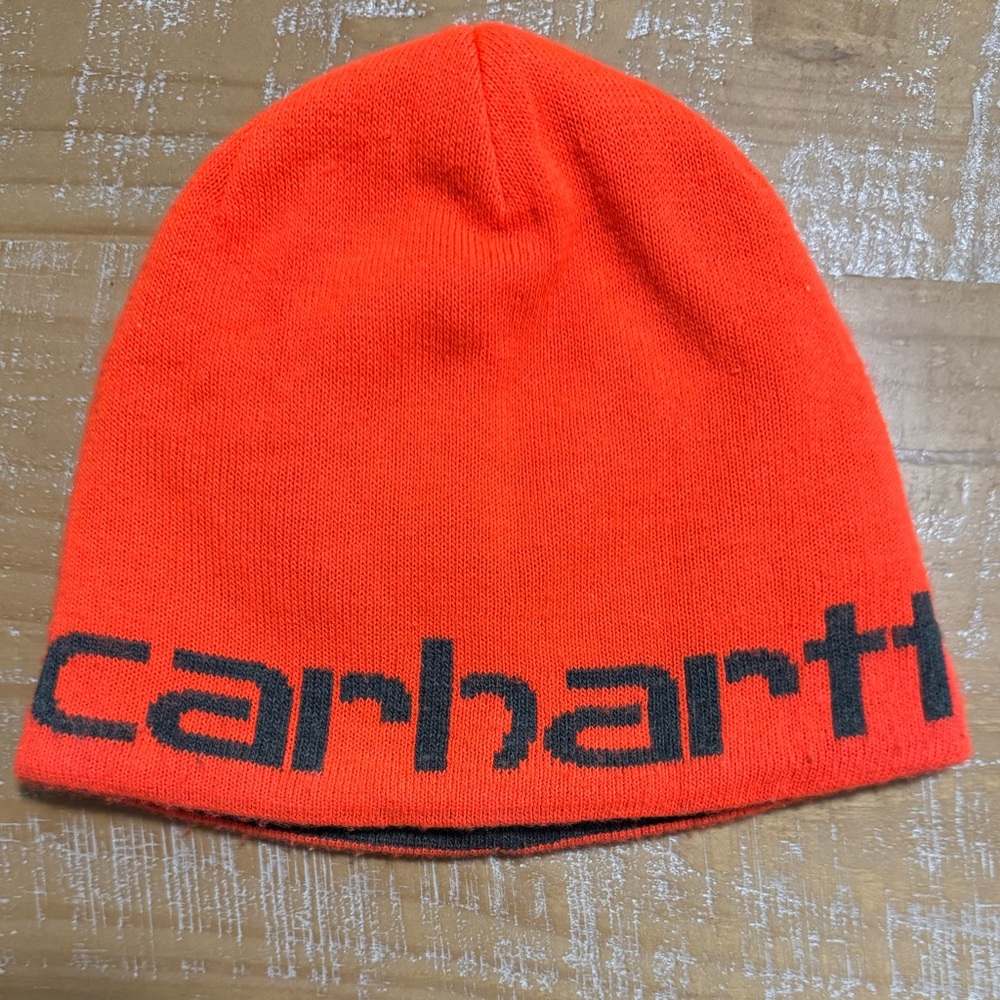 Carhartt Men’s Orange/Gray Reversible Beanie
